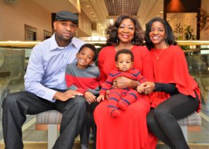 A Family Photo of a Family in Red