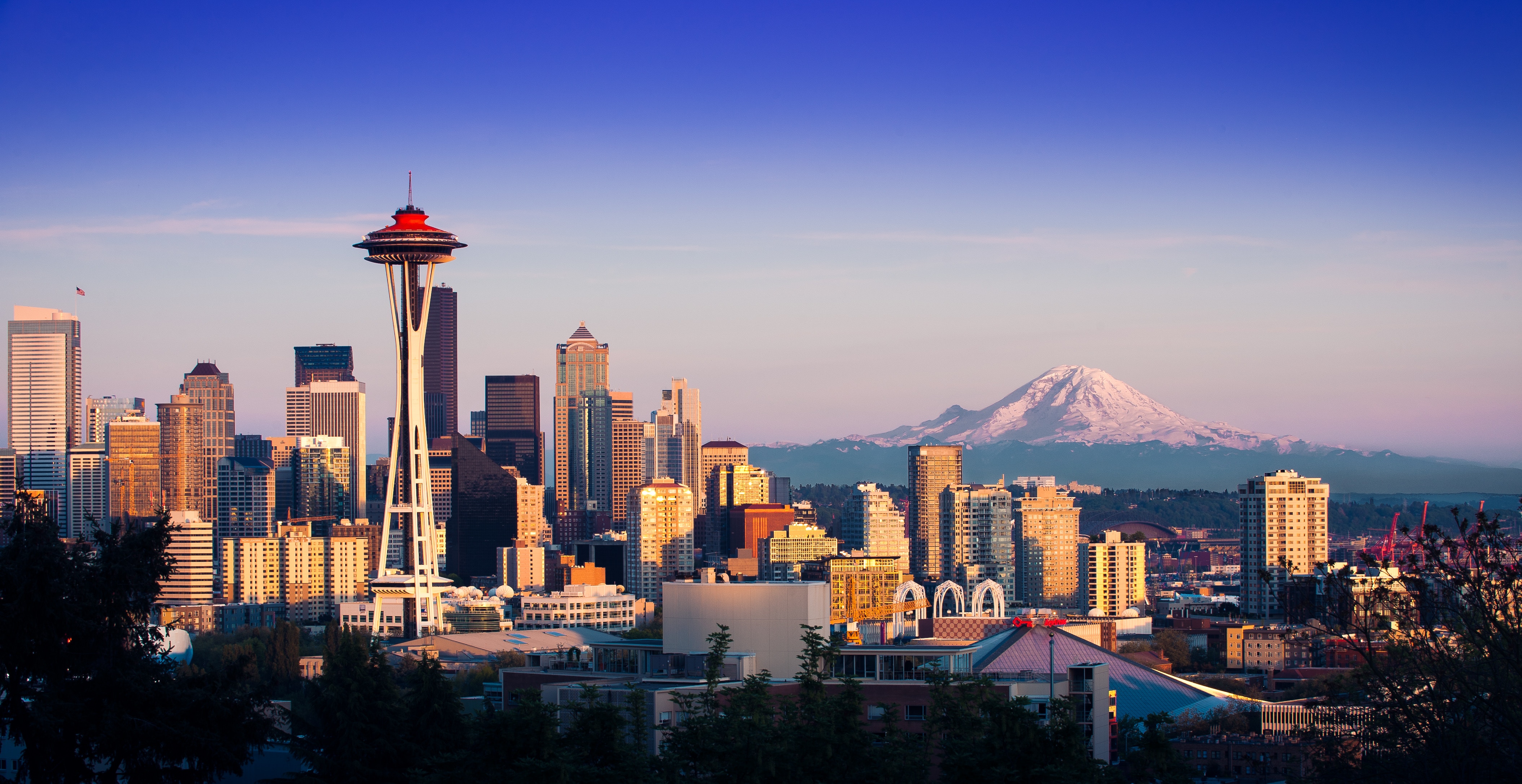 A Skyline of Seattle City in Daytime